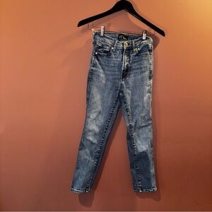 GAP High Rise Blue Straight Leg Jeans | 0 | Petite Friendly